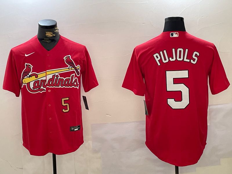 Men St.Louis Cardinals #5 Pujols Red Game 2024 Nike MLB Jersey style 2->st.louis cardinals->MLB Jersey